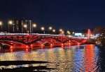Shrewsbury-Worcester bridge shines red to honor fallen Worcester Firefighter Jason Menard